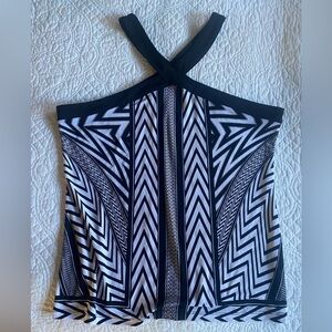 INC International Concepts Monochrome Zigzag Halter Top